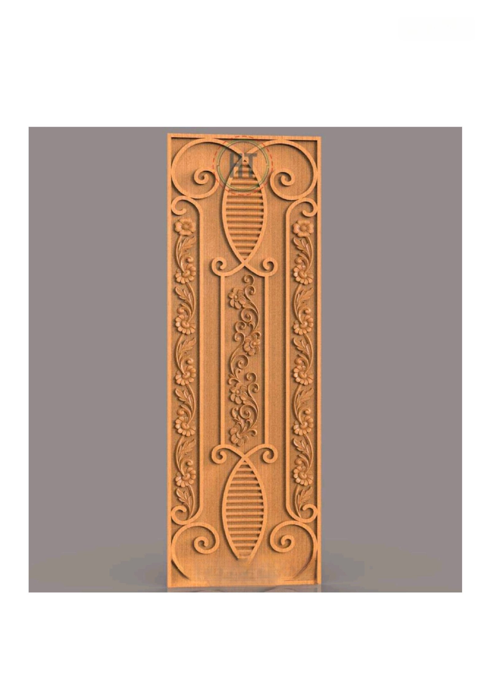 GSK HT - PAGE-14 Floral Scrollwork Decorative Door 3D Relief Model